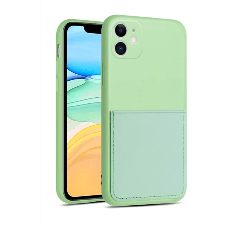 Silikon Case mit Kartenfach iPhone 11 - Green