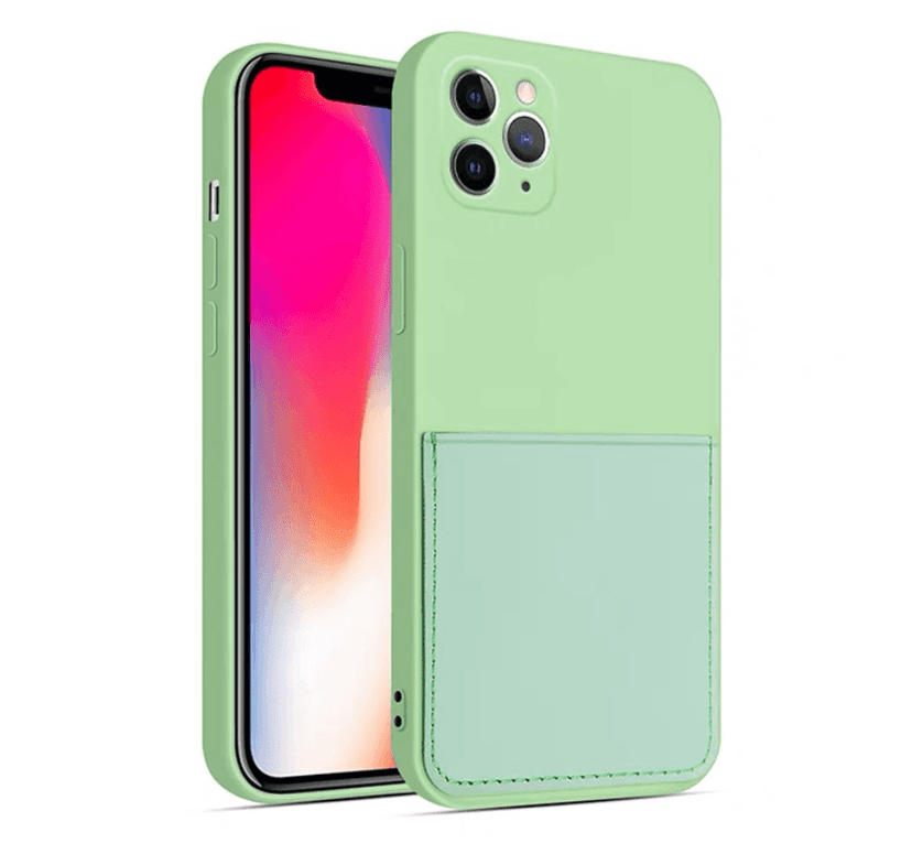 Silikon Case mit Kartenfach iPhone 11 Pro - Green
