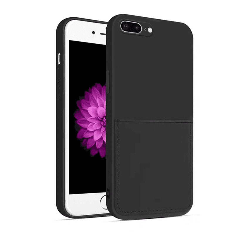 Silikon Case mit Kartenfach iPhone 7 Plus / 8 Plus - Black