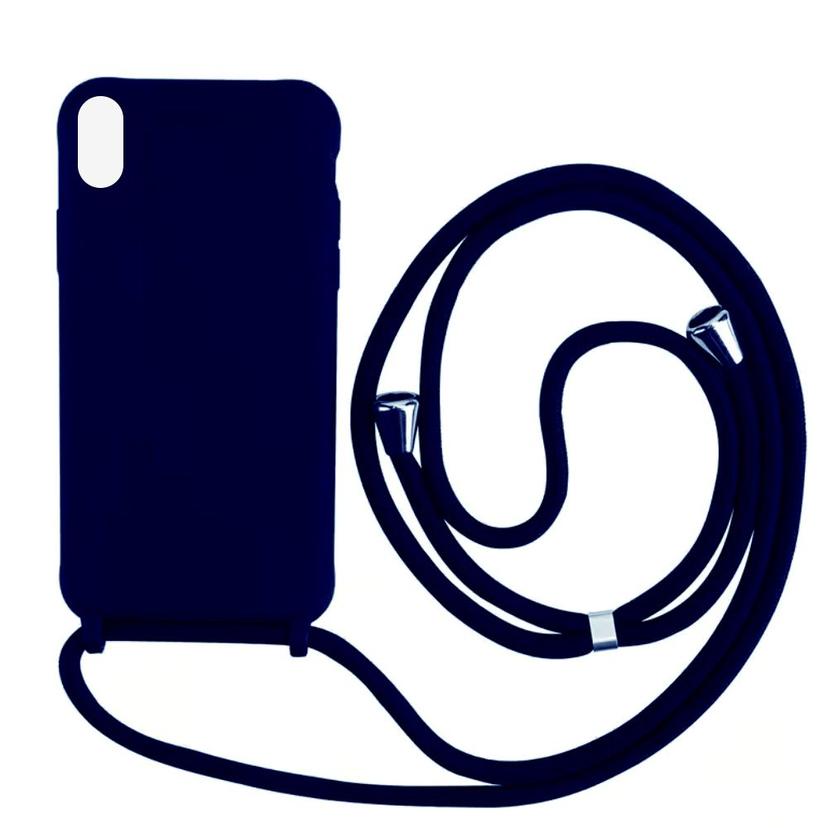 Silikon Case mit Kordel iPhone XS Max - Dark Blue