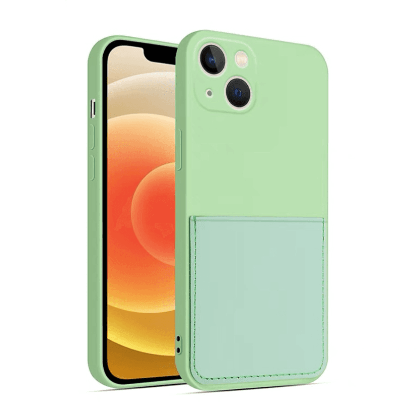 Silikon Case mit Kartenfach iPhone 13 - Green