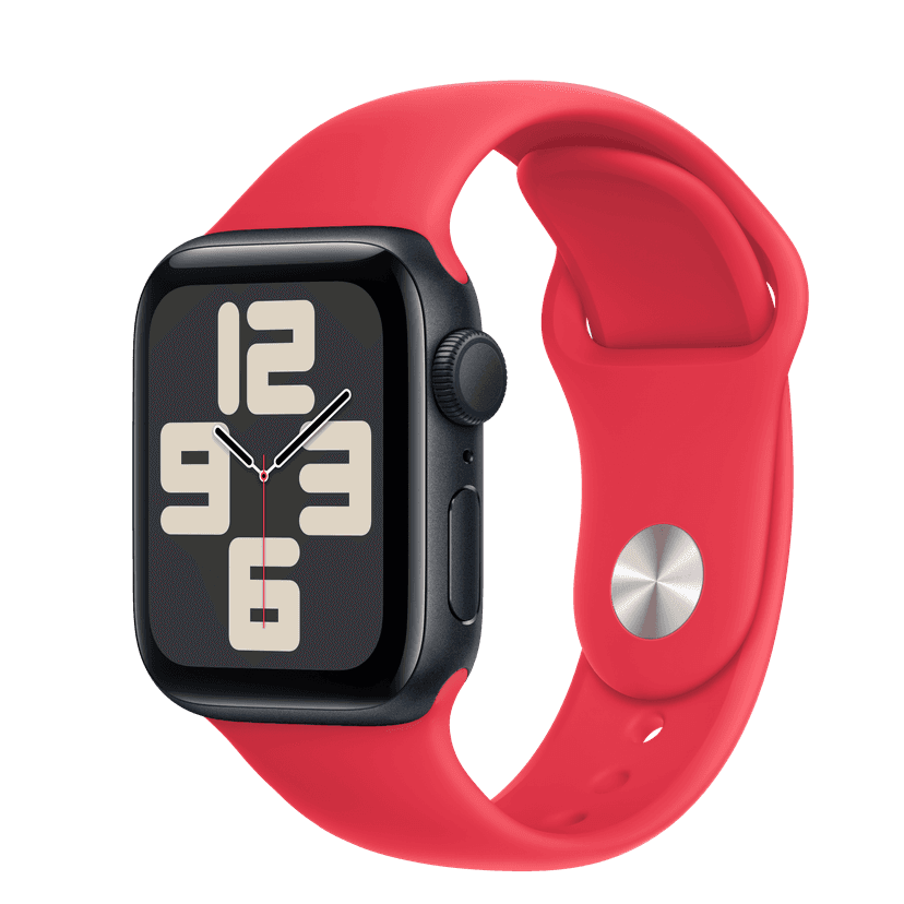 Apple Watch Se Aluminium 40 Mm 2020 Space Gray Sportarmband Rot