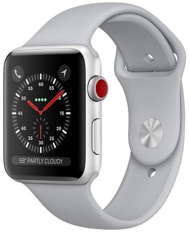 Apple Watch Series 3 38mm 2017 Silver Sportarmband Grau