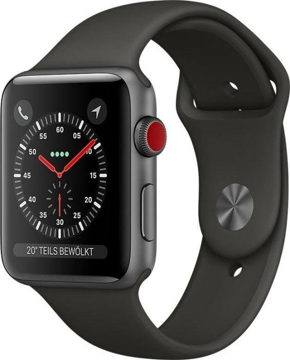 Apple Watch Series 3 42mm 2017 Black Sportarmband Grau