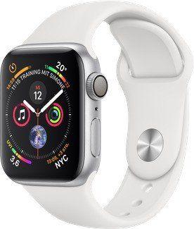 Apple Watch Series 4 40 Mm 2018 Silver Sportarmband Weiss