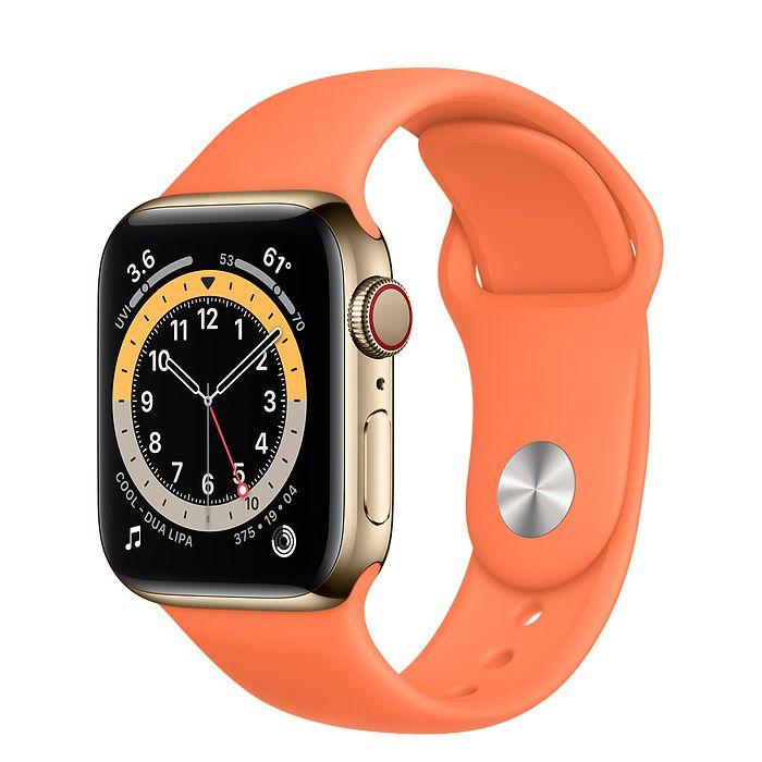Apple Watch Series 6 Edelstahl 40 Mm 2020 Gold Sportarmband Orange