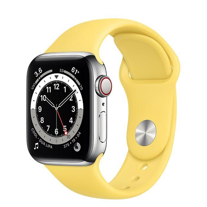 Apple Watch Series 6 Edelstahl 40 Mm 2020 Silver Sportarmband Gelb