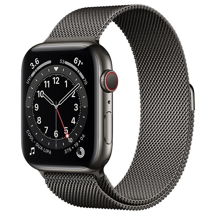 Apple Watch Series 6 Edelstahl 44 Mm 2020 Graphite Milanaise Armband Grau