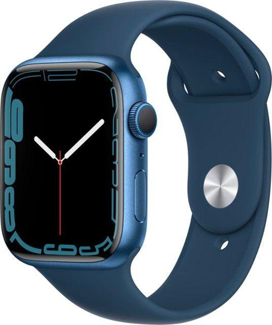 Apple Watch Series 7 Aluminium 45 Mm 2021 Blue Sportarmband Blau