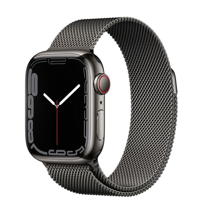 Apple Watch Series 7 Edelstahl 41 Mm 2021 Graphite Milanaise Armband Grau