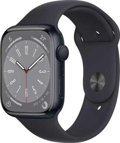 Apple Watch Series 8 Aluminium 45 Mm 2022 Midnight Sportarmband Dunkelblau