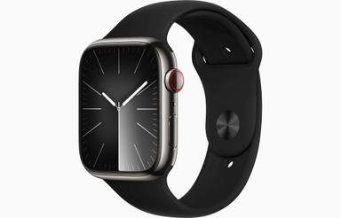Apple Watch Series 8 Edelstahl 45 Mm 2022 Graphite Sportarmband Schwarz