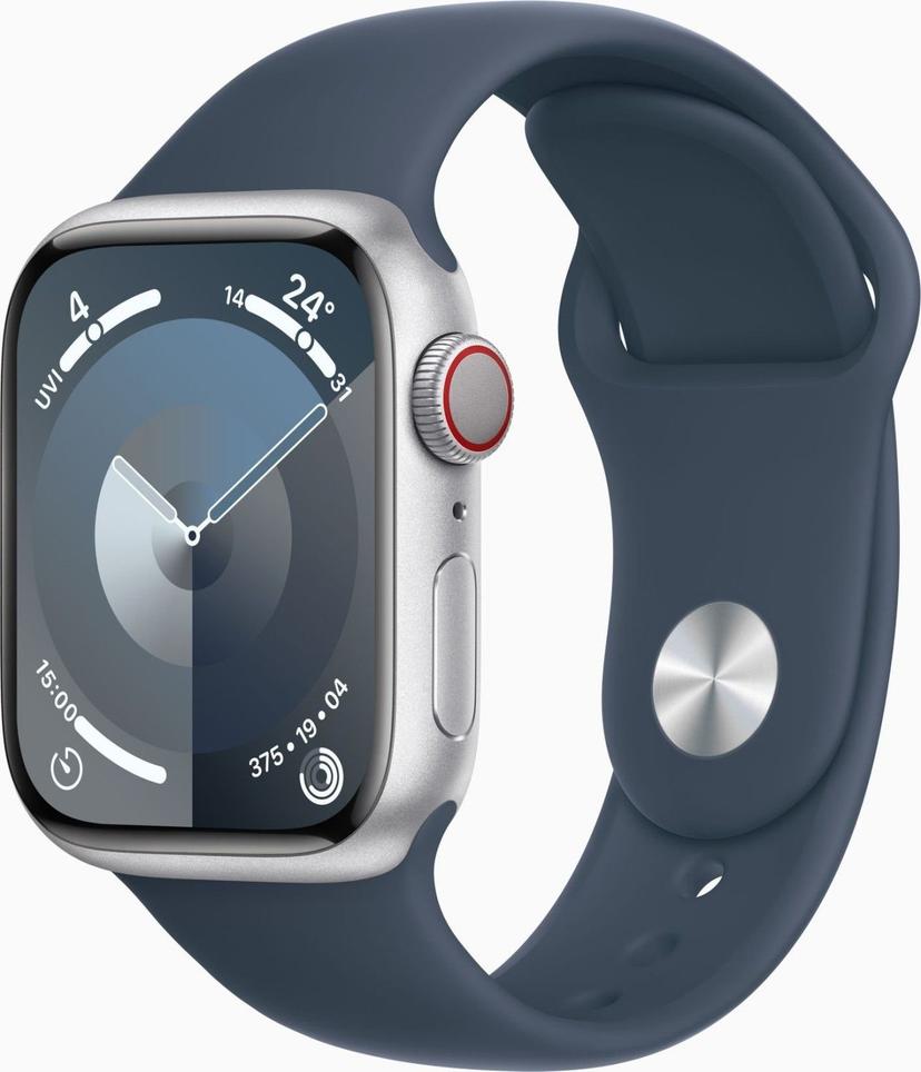 Apple Watch Series 9 Aluminium 41 Mm 2023 Silver Sportarmband Blau