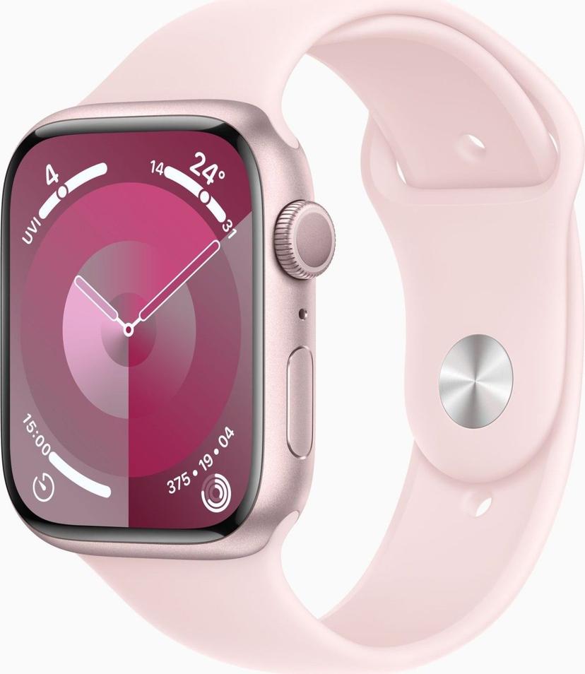 Apple Watch Series 9 Aluminium 45 Mm 2023 Pink Sportarmband Rosa