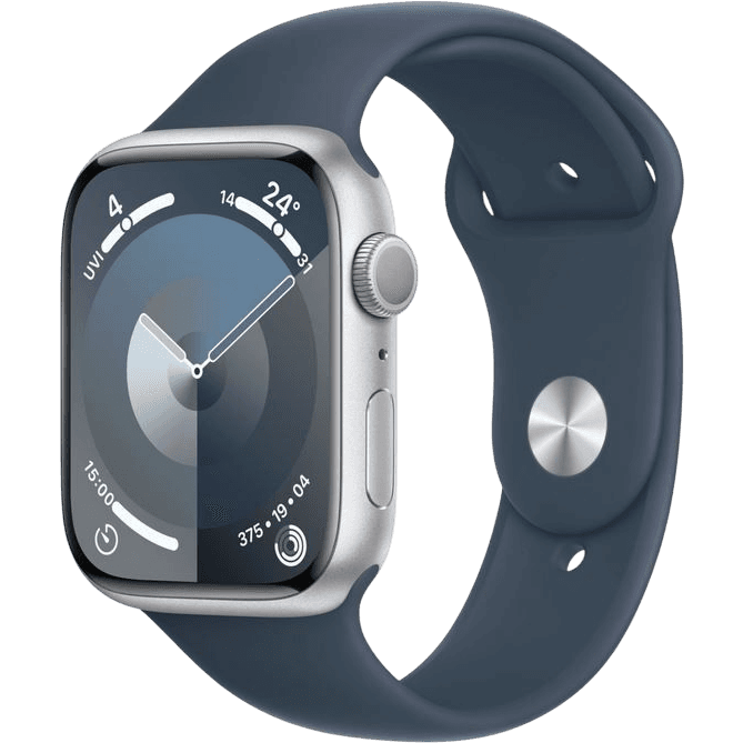 Apple Watch Series 9 (2023) | 45 mm | Silber | Gut | Aluminium | GPS + Cellular